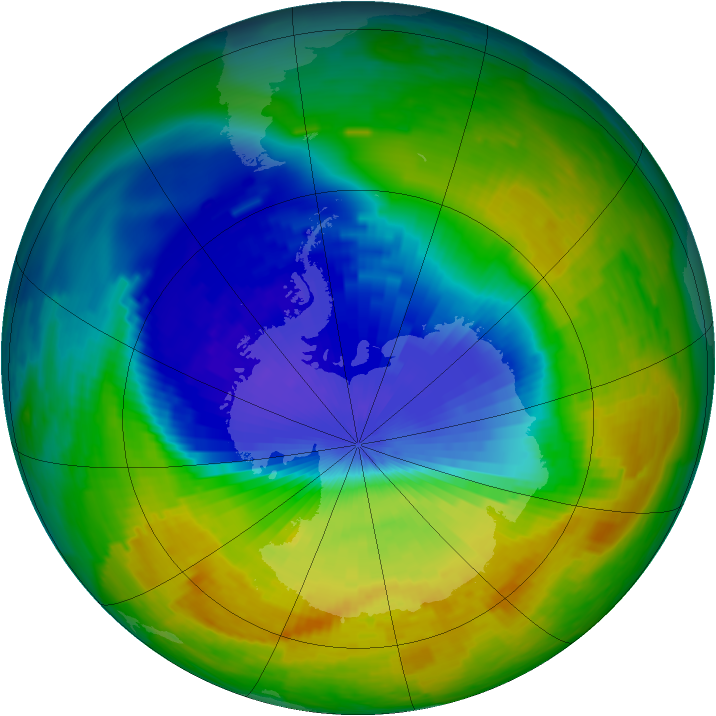 Antarctic ozone map for 10 November 1994